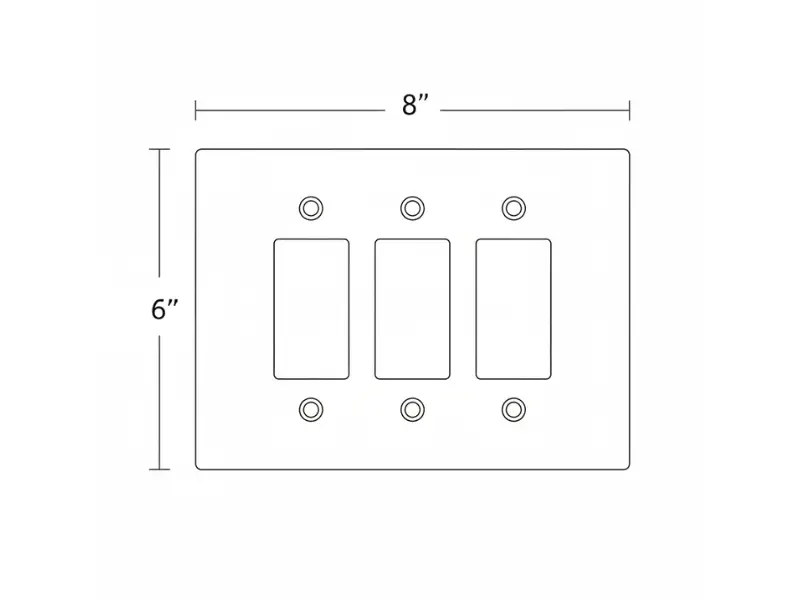 3 Gang Decora Rocker Light Switch / GFCI Outlet Wall Plate, 6x8 inch 3 Oversize Electrical Wall Cover Plate Extra Large Jumbo GFCI Receptacle Outlet Rocker Decora Paddle Switch 3 Gang
