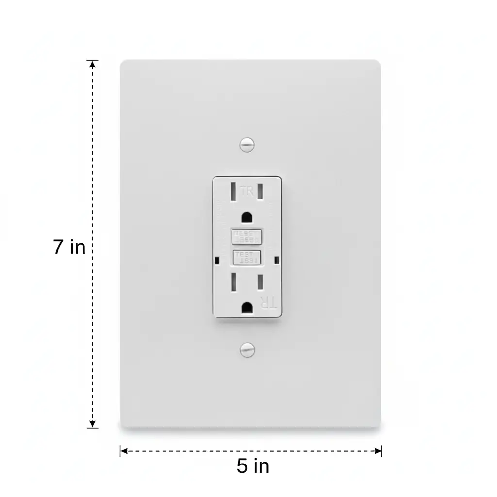 GFCI Outlet / Decora Rocker Light Switch Cover, 5x7 inch 3 Oversize Electrical Wall Cover Plate Extra Large Jumbo GFCI Receptacle Outlet Rocker Decora Paddle Switch 1 Gang
