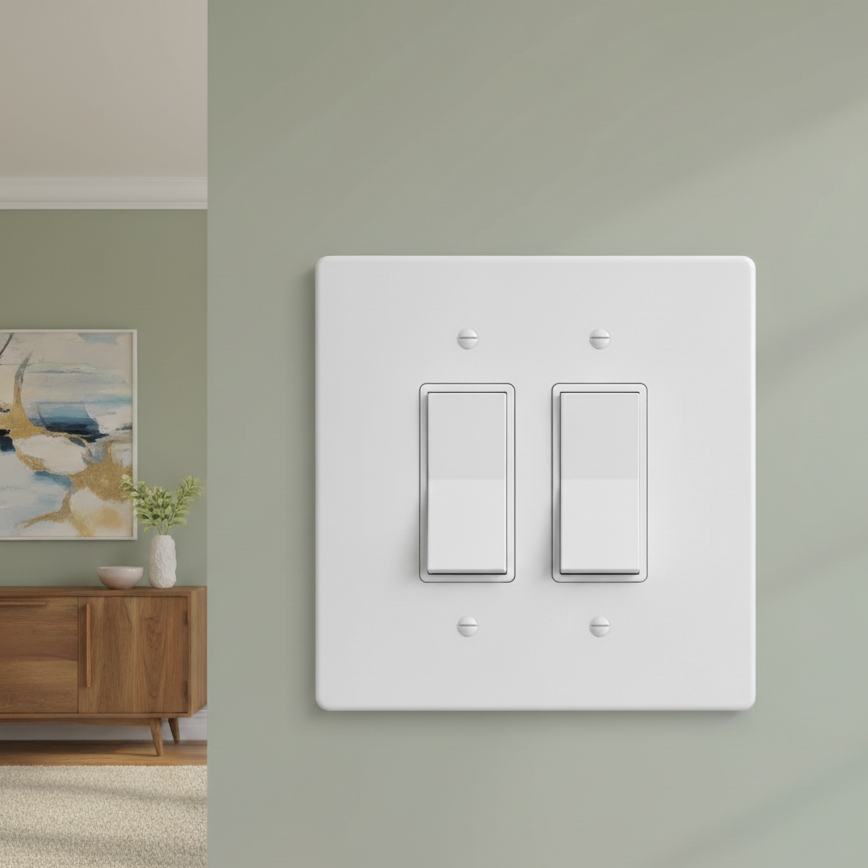 2 Gang Electric GFCI Outlet / Decora Rocker Switch Cover, 6x6 inch 4 Oversize Electrical Wall Cover Plate Extra Large Jumbo GFCI Receptacle Outlet Rocker Decora Paddle Switch 2 Gang