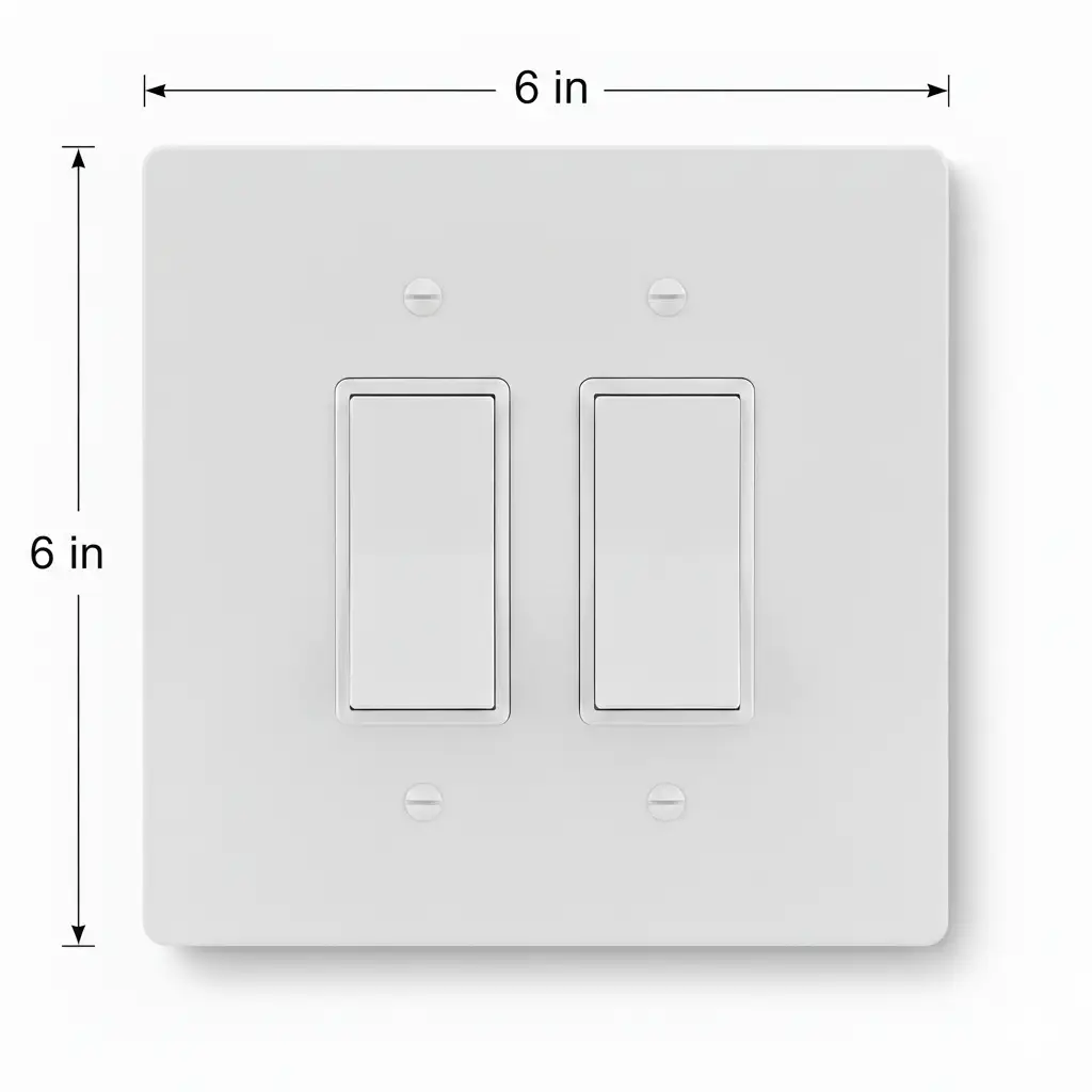 2 Gang Electric GFCI Outlet / Decora Rocker Switch Cover, 6x6 inch 3 Oversize Electrical Wall Cover Plate Extra Large Jumbo GFCI Receptacle Outlet Rocker Decora Paddle Switch 2 Gang