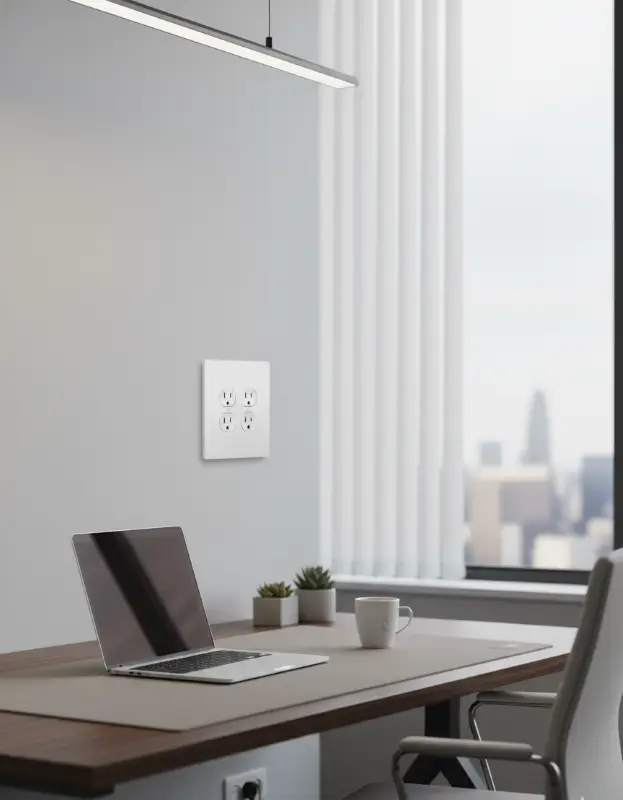 2 Gang Duplex Electric Outlet Wall Plate, 6x6 inch 4 Oversize Electrical Wall Cover Plate Extra Large Jumbo Duplex Receptacle Outlet 2 Gang