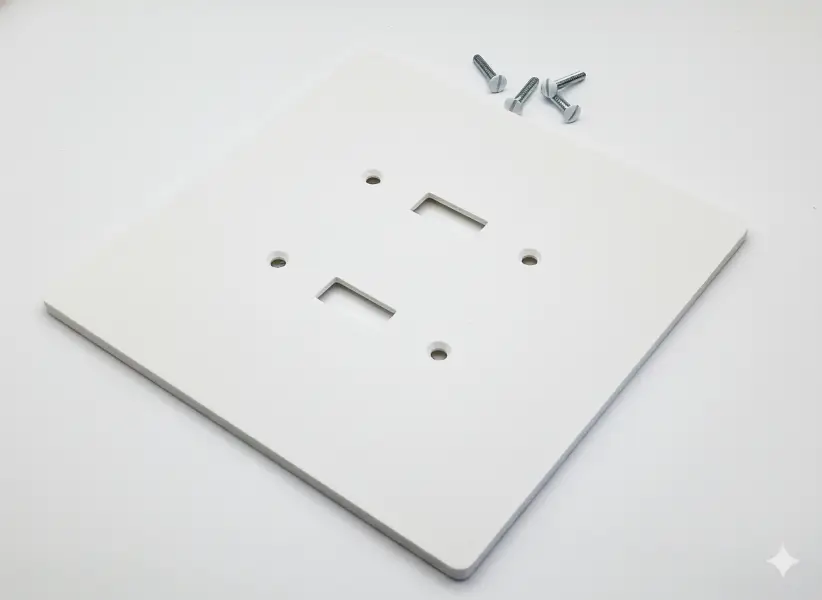 2 Gang Toggle Light Switch Cover, 6x6 inch 2 Oversize Electrical Wall Cover Plate Extra Large Jumbo Toggle Flip Light Switch 2 Gang