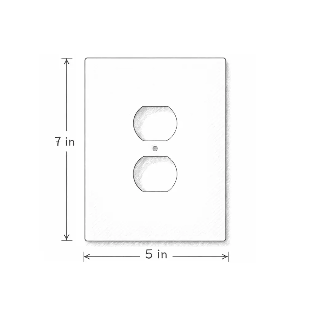 Duplex Electric Outlet Wall Plate, 5x7 inch 3 Oversize Electrical Wall Cover Plate Extra Large Jumbo Duplex Receptacle Outlet 1 Gang