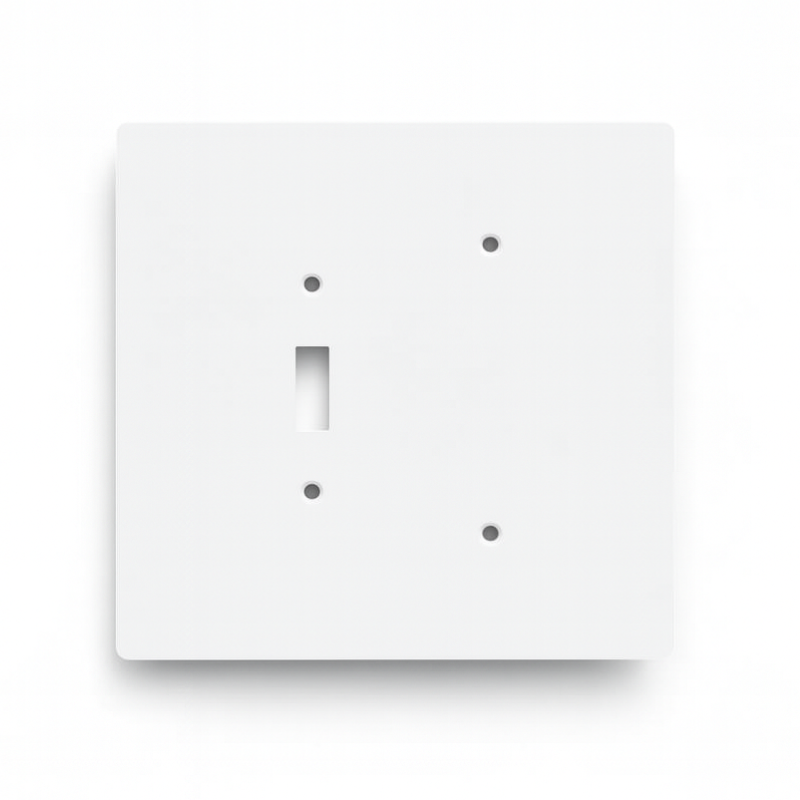 2 Gang Combination Toggle Light Switch + Blank Wall Plate, 6x6 inch 1 Jumbo Electric Wall Plate