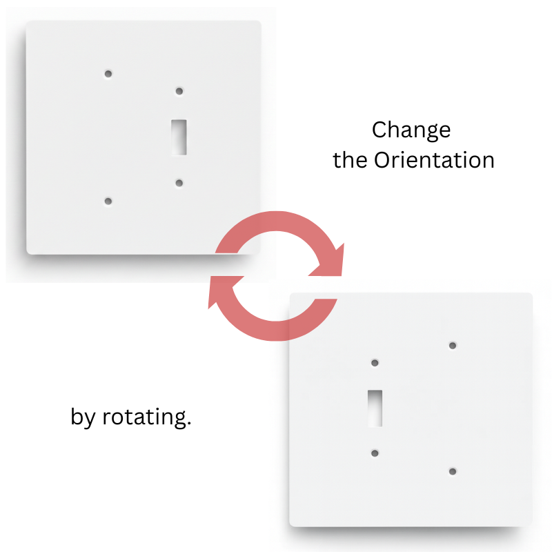 2 Gang Combination Toggle Light Switch + Blank Wall Plate, 6x6 inch 6 Oversize Combination Electrical Wall Cover Plate Extra Large Toggle Flip Light Switch and Blank 2 Gang