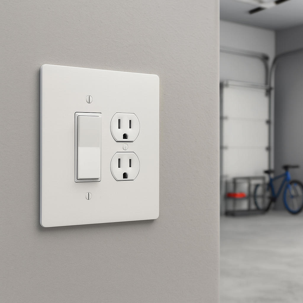 2 Gang Combination Duplex + Decora Rocker Switch Wall Plate, 6x6 inch 3 Oversize Combination Electrical Wall Cover Plate Extra Large Jumbo Duplex Receptacle Outlet GFCI Receptacle Outlet Rocker Decora Paddle Switch 2 Gang