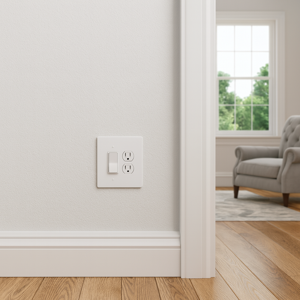 2 Gang Combination Duplex + Decora Rocker Switch Wall Plate, 6x6 inch 5 Oversize Combination Electrical Wall Cover Plate Extra Large Jumbo Duplex Receptacle Outlet GFCI Receptacle Outlet Rocker Decora Paddle Switch 2 Gang