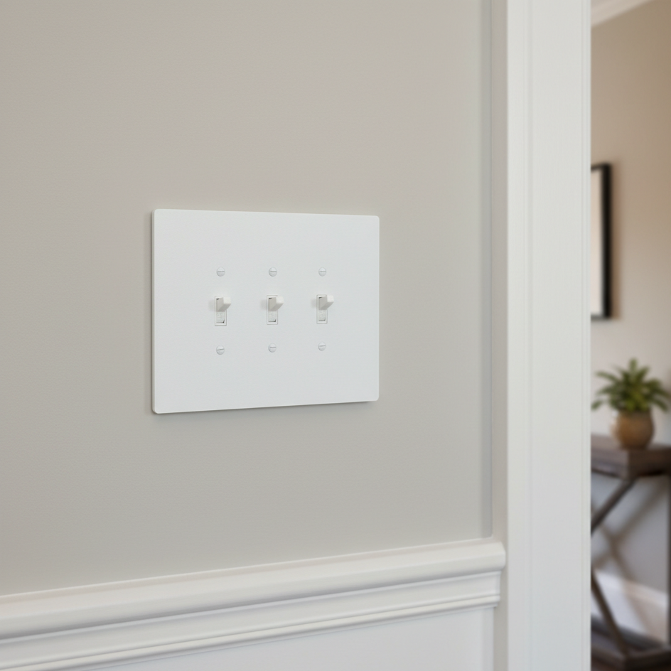 3 Gang Toggle Light Switch Cover, 6x8 inch 6 Oversize Electrical Wall Cover Plate Extra Large Jumbo Toggle Flip Light Switch 3 Gang