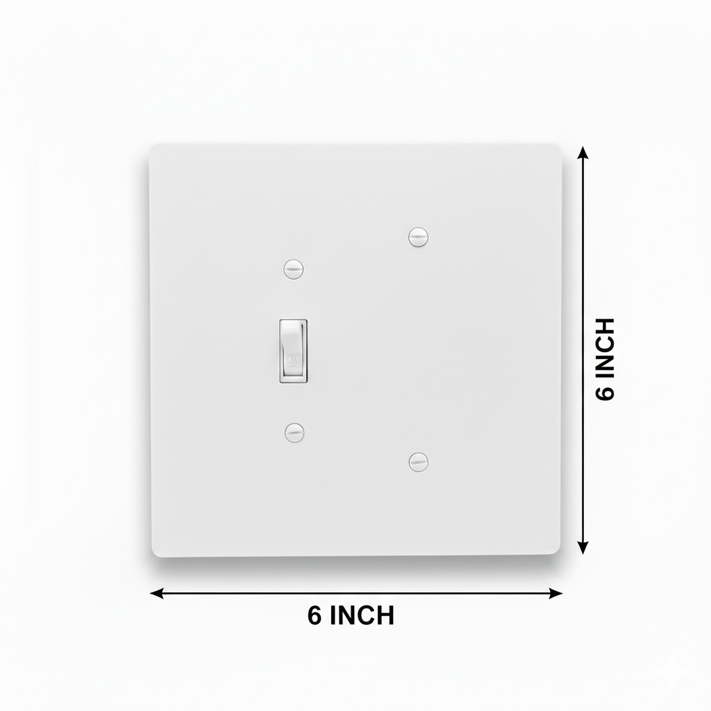 2 Gang Combination Toggle Light Switch + Blank Wall Plate, 6x6 inch 4 Oversize Combination Electrical Wall Cover Plate Extra Large Toggle Flip Light Switch and Blank 2 Gang