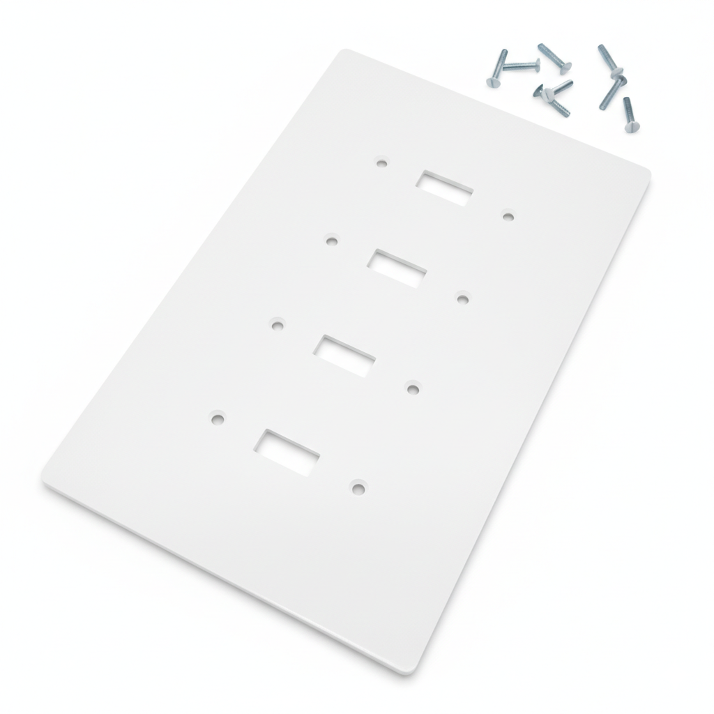 4 Gang Toggle Light Switch Cover, 6x9-1/2 inch 5 Oversize Electrical Wall Cover Plate Extra Large Jumbo Toggle Flip Light Switch 4 Gang