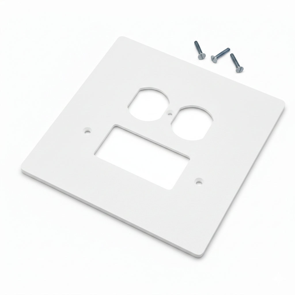 2 Gang Combination Duplex + Decora Rocker Switch Wall Plate, 6x6 inch 2 Oversize Combination Electrical Wall Cover Plate Extra Large Jumbo Duplex Receptacle Outlet GFCI Receptacle Outlet Rocker Decora Paddle Switch 2 Gang