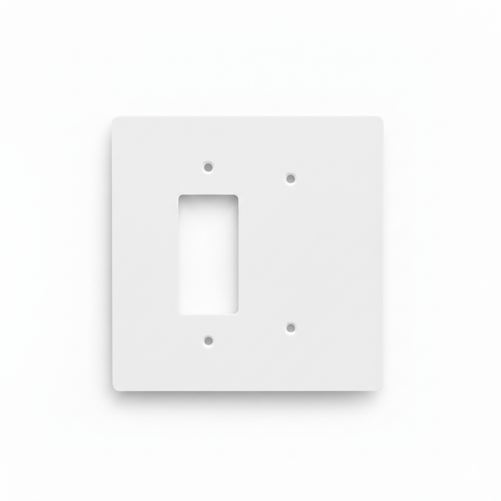 2 Gang Combination GFCI Electric Outlet + Blank Wall Plate, 6x6 inch 1 Jumbo Electric Wall Plate