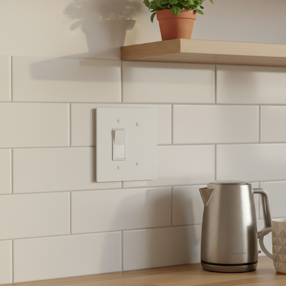 2 Gang Combination GFCI Electric Outlet + Blank Wall Plate, 6x6 inch 5 Oversize Combination Electrical Wall Cover Plate Extra Large Jumbo DGFCI Receptacle Outlet Rocker Decora Paddle Switch and Blank 2 Gang