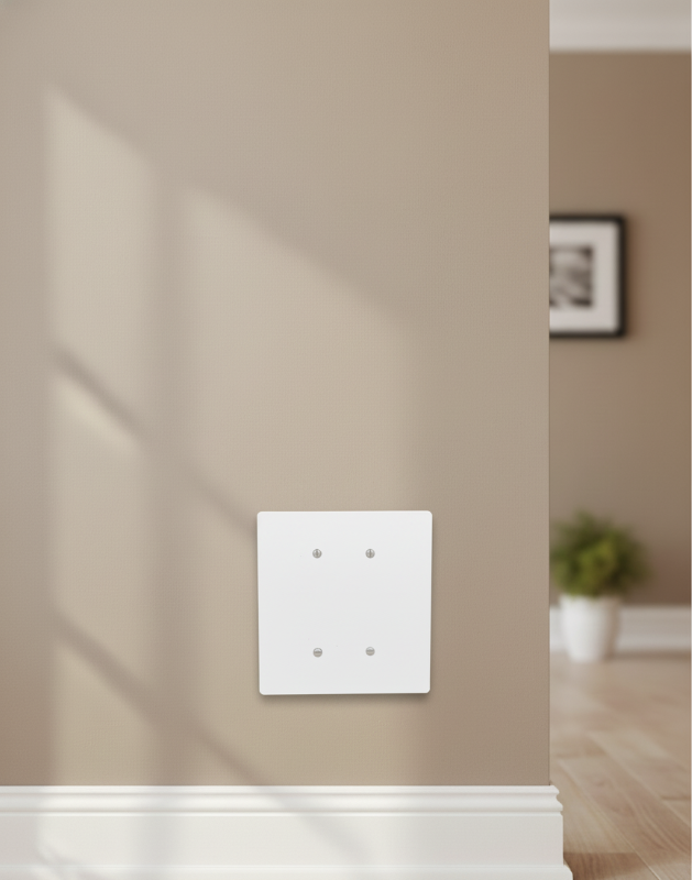 2 Gang Blank Electric Wall Plate, 6x6 inch 3 Oversize Electrical Wall Cover Plate Extra Large Jumbo Blank 2 Gang
