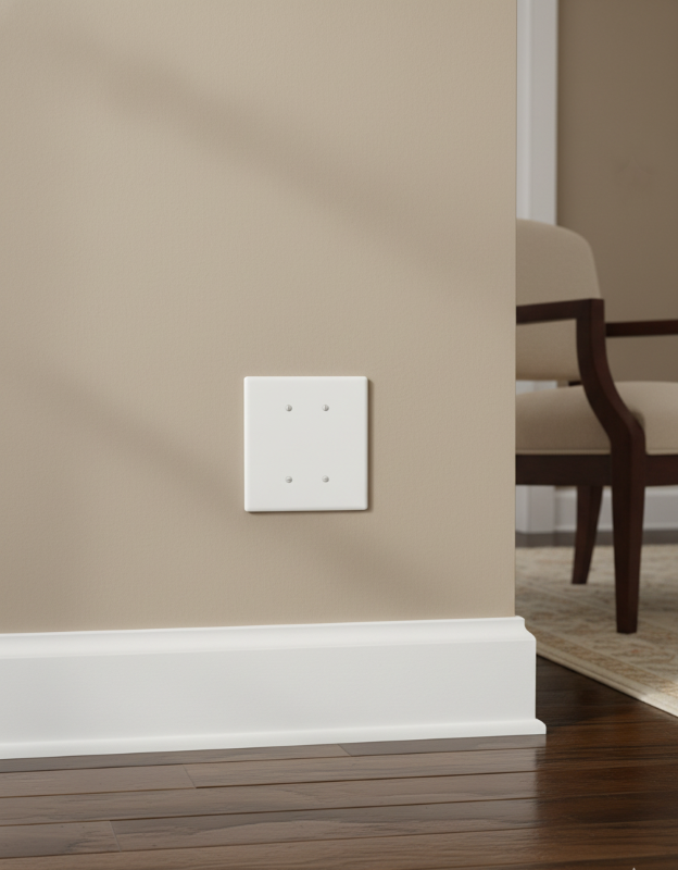 2 Gang Blank Electric Wall Plate, 6x6 inch 5 Oversize Electrical Wall Cover Plate Extra Large Jumbo Blank 2 Gang