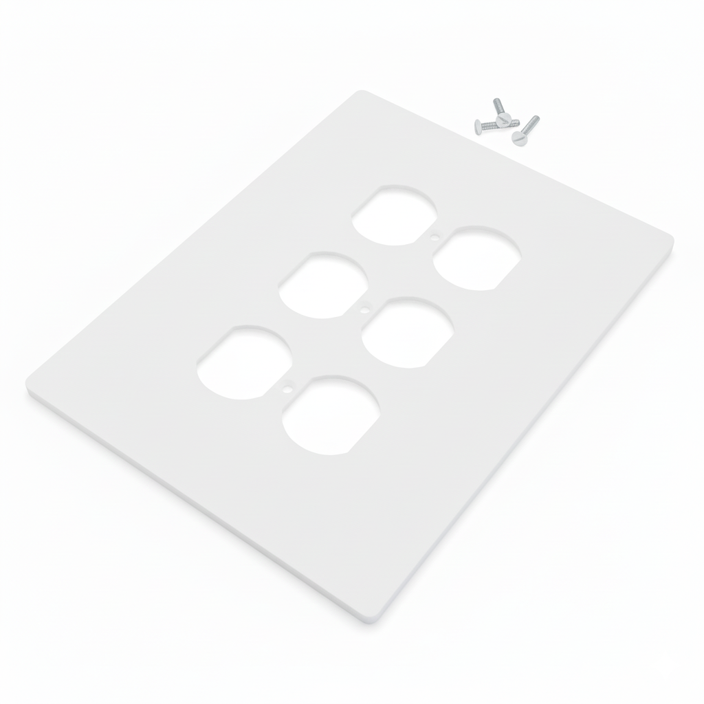 3 Gang Duplex Electric Outlet Wall Plate, 6x8 inch 2 Oversize Electrical Wall Cover Plate Extra Large Jumbo Duplex Receptacle Outlet 3 gang