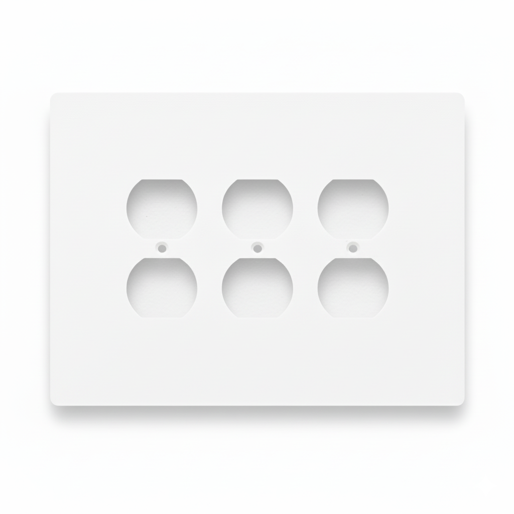 3 Gang Duplex Electric Outlet Wall Plate, 6x8 inch 1 Jumbo Electric Wall Plate
