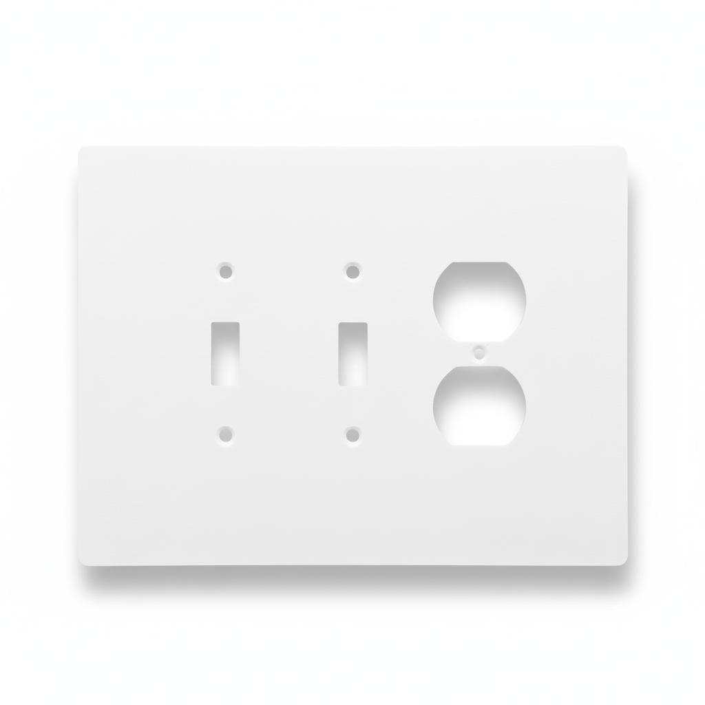 3 Gang Combination Toggle Light Switch + Duplex Outlet Wall Plate, 6x8 inch 1 Jumbo Electric Wall Plate