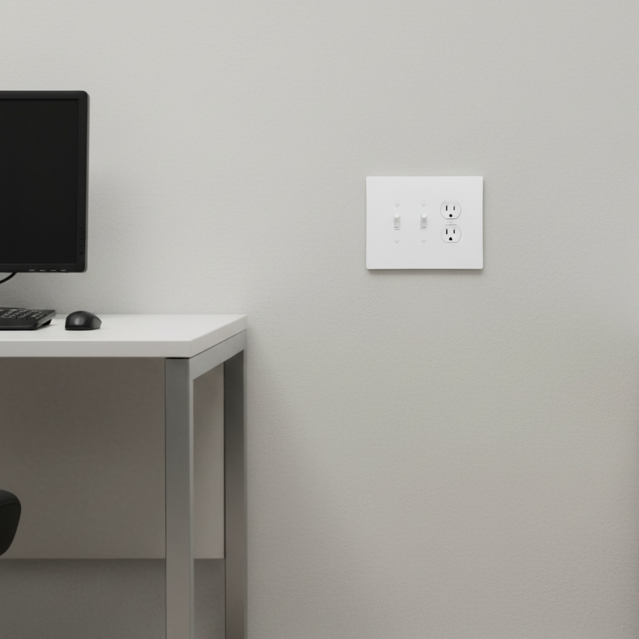 3 Gang Combination Toggle Light Switch + Duplex Outlet Wall Plate, 6x8 inch 4 Oversize Combination Electrical Wall Cover Plate Extra Large Jumbo Duplex Receptacle Outlet and Toggle Flip Light Switch 3 Gang