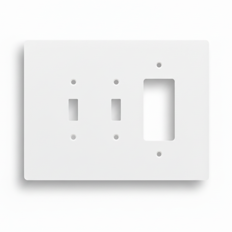 3 Gang Combination Toggle Light Switch + GFCI Outlet Wall Plate, 6x8 inch 1 Jumbo Electric Wall Plate