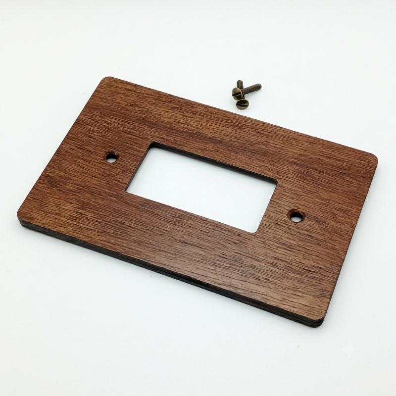 GFCI / Decora Light Switch Cover - Hardwood, Dark Brown, 4×6 inch 3 Decorative Hardwood Wall Plate