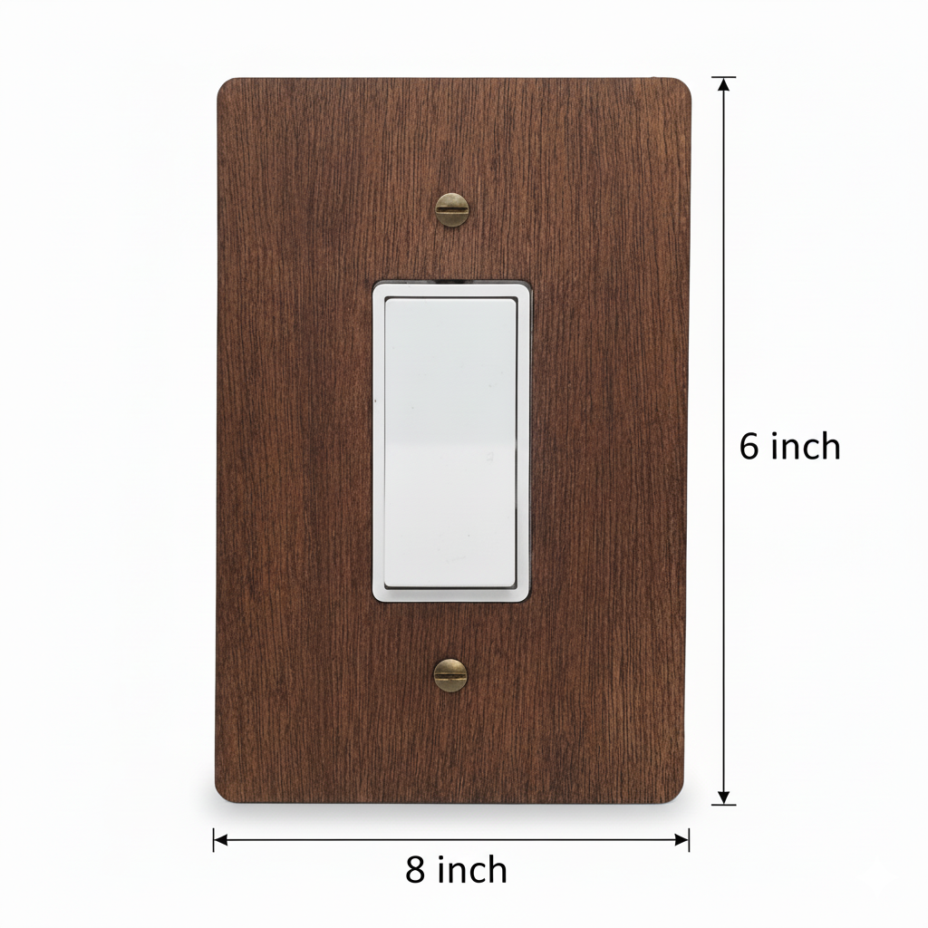 GFCI / Decora Light Switch Cover - Hardwood, Dark Brown, 4×6 inch 3 Oversize Electrical Wall Cover Plate Extra Large Jumbo GFCI Receptacle Outlet Rocker Decora Paddle Switch 1 Gang