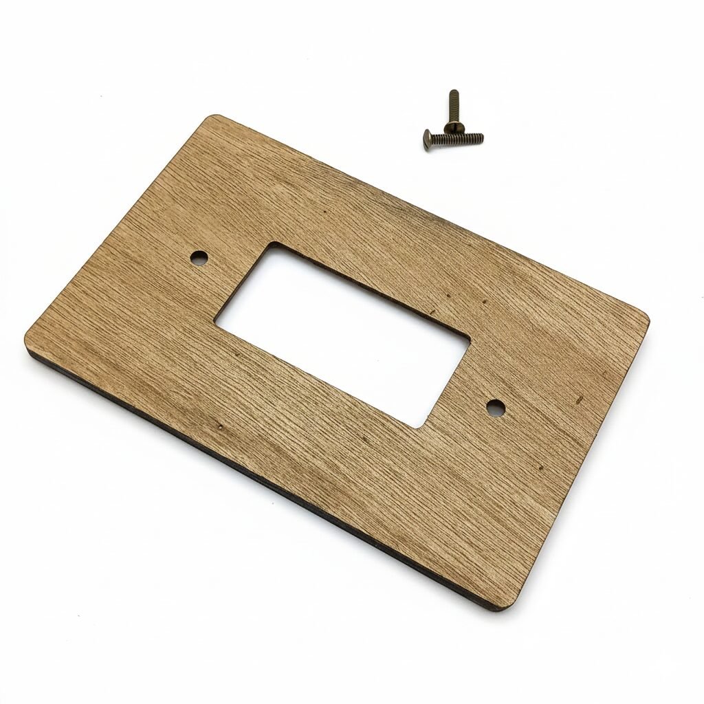 GFCI / Decora Light Switch Cover - Hardwood, 4×6 inch 2 Oversize Electrical Wall Cover Plate Extra Large Jumbo GFCI Receptacle Outlet Rocker Decora Paddle Switch 1 Gang