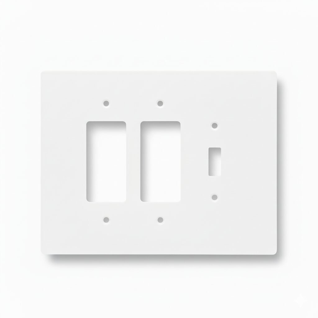 3 Gang Combination Toggle Light Switch + GFCI Outlet Wall Plate, 6x8 inch 1 Jumbo Electric Wall Plate
