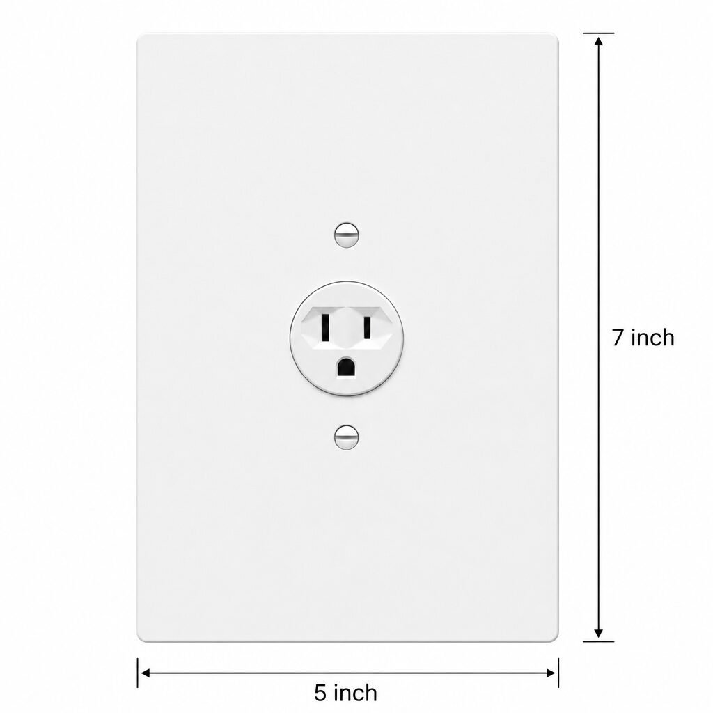 Single Electric Outlet Wall Plate, 5x7 inch 3 Jumbo Electric Wall Plate