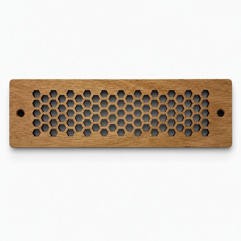10x3 Cabinet Vent Cover – Decorative Honeycomb Laminated Hardwood 1 Cabinet Vent Cover