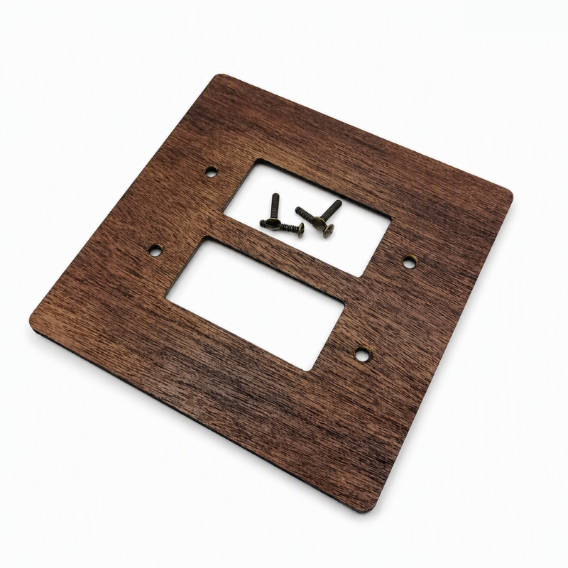 2-Gang GFCI / Decora Light Switch Cover - Hardwood - dark 6×6 inch 5 Decorative hardwood wall plate