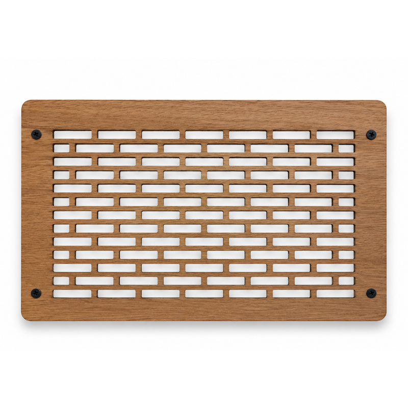 12x8 Air Vent Cover – Decorative Brick Pattern, Laminated Hardwood 1 Hardwood Air Vent Cover