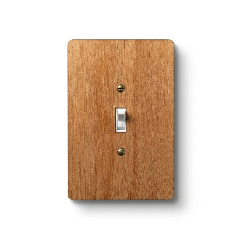 Toggle Light Switch Cover - Hardwood, 4×6 inch 1 Decorative hardwood wall plate