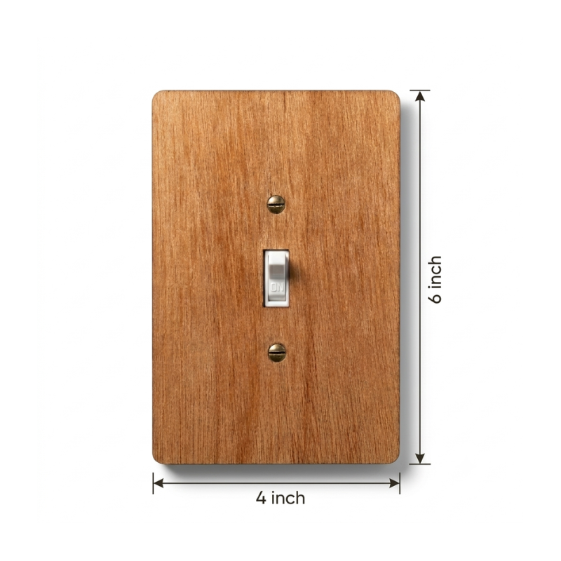 Toggle Light Switch Cover - Hardwood, 4×6 inch 4 Decorative hardwood wall plate
