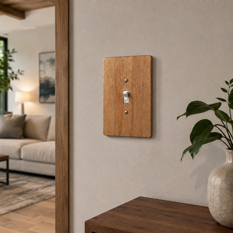 Toggle Light Switch Cover - Hardwood, 4×6 inch 3 Decorative hardwood wall plate