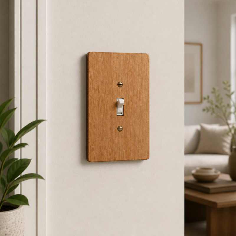 Toggle Light Switch Cover - Hardwood, 4×6 inch 6 Decorative hardwood wall plate