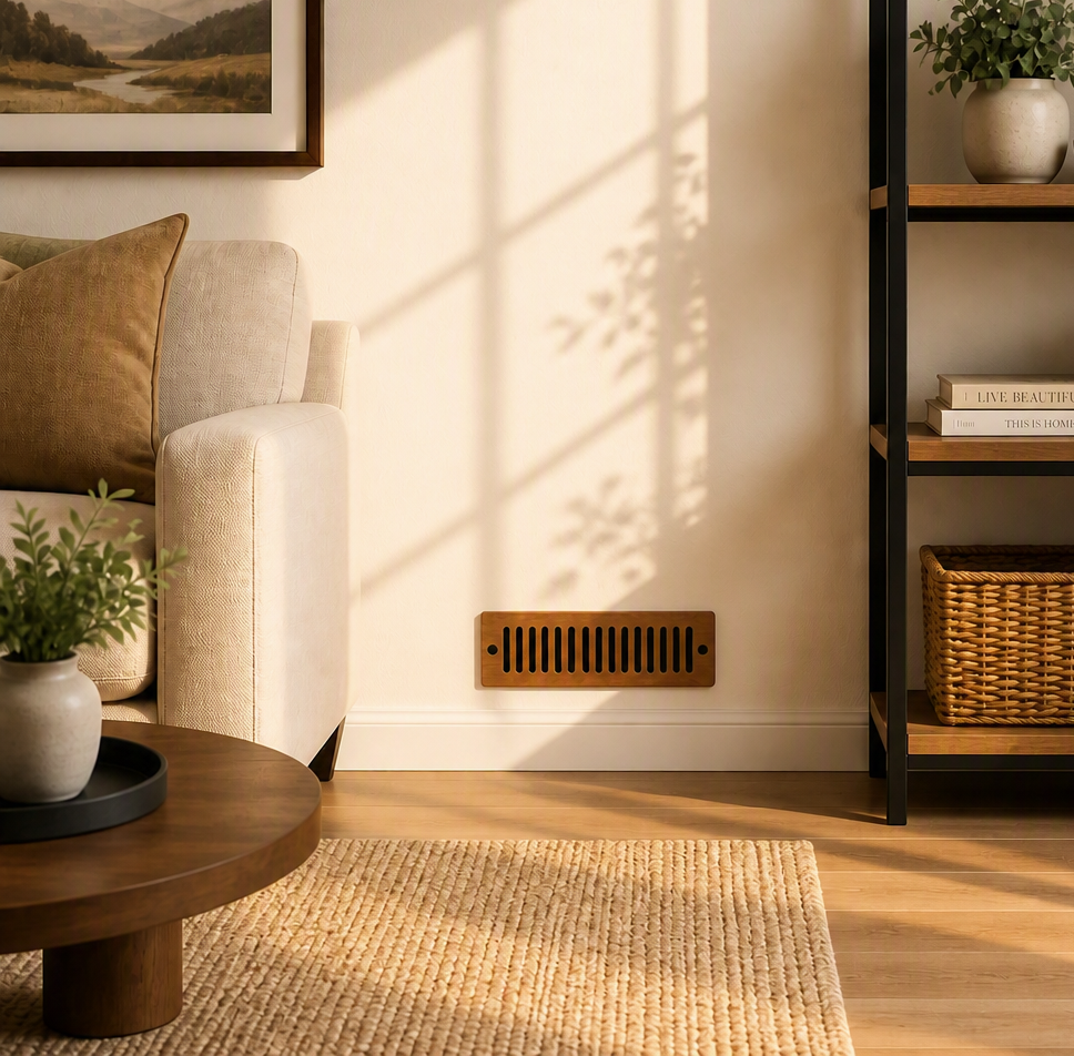 10x3 Cabinet Vent Cover – Decorative Modern Laminated Hardwood 5 Cabinet Vent Cover