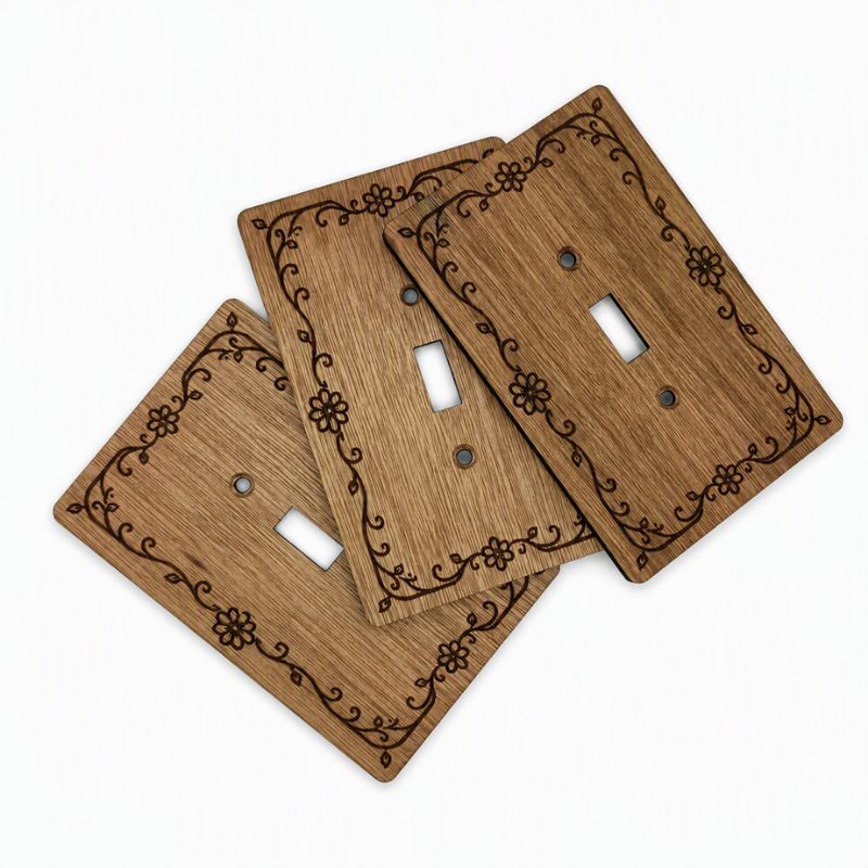 Farmhouse Wood Wall Plate | Floral Decorative Toggle Switch Cover | 4x6 inch 6 farmhouse wood wall plate