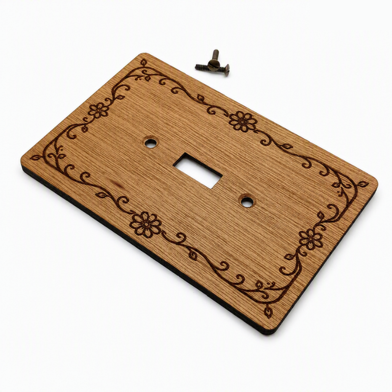 Farmhouse Wood Wall Plate | Floral Decorative Toggle Switch Cover | 4x6 inch 2 Farmhouse Wood Wall Plate | Floral Decorative Toggle Switch Cover | 4x6 inch - Image 2
